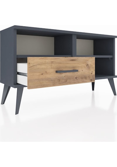 Arges Şifonyer 2 Raflı Tek Çekmeceli 88x30x48 Antrasit-antrasit/çam Antrasit/çam Arges Şifonyer 2 Raflı Tek Çekmeceli 88x30x48 Antrasit-antrasit/çam Antrasit/çam