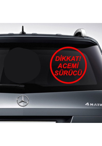 Dikkat Acemi Sürücü Sticker - Araba Oto Motosiklet Sticker 00167 15x15 Cm