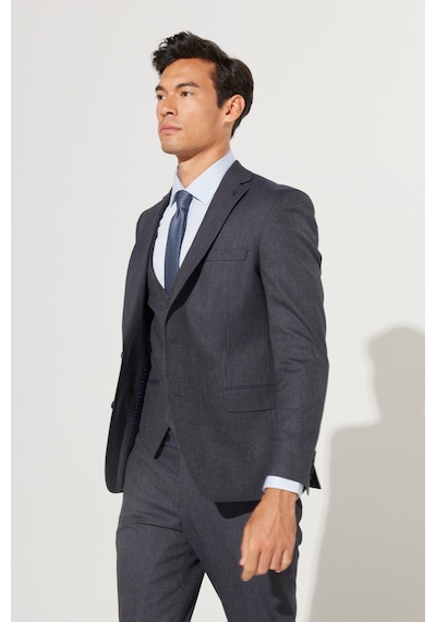 Ac&Co / Altınyıldız Classics Erkek Lacı Grı Slim Fit Dar Kesim Mono Yaka Desenli Yünlü Yelekli Takım Elbise Lacı Grı Lacivert - Gri Ac&Co / Altınyıldız Classics Erkek Lacı Grı Slim Fit Dar Kesim Mono Yaka Desenli Yünlü Yelekli Takım Elbise Lacı Grı Lacivert - Gri