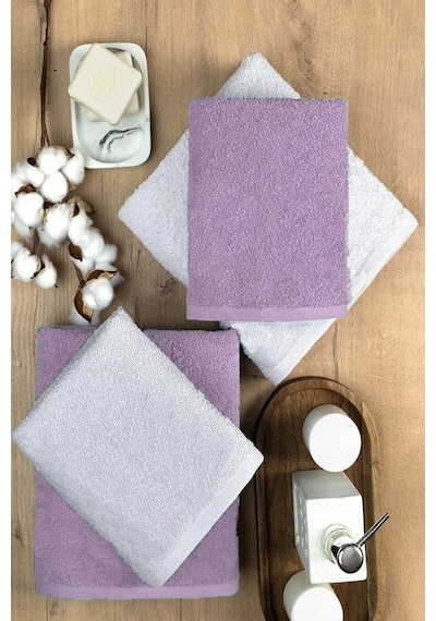 4 Lü Banyo Havlusu Takımı Soft Büyük Havlulu Pamuklu Havlu Seti 90x150 Cm Beyaz 001