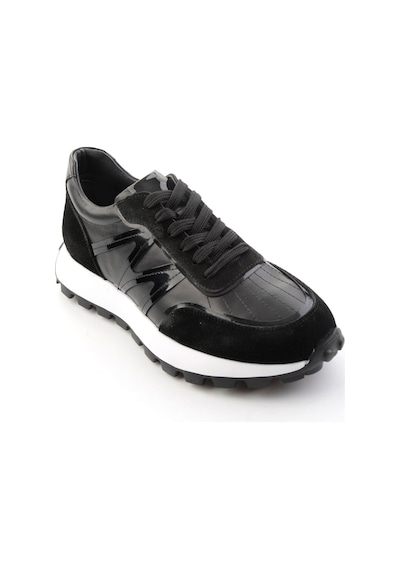 Bambi Siyah Hakiki Deri Erkek Sneaker E01011043303