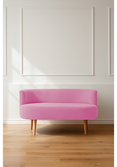 Azra Mobilya Sydney Modern İkili Koltuk Kanepe Modern Welsoft Yumuşak Kumaş Pembe Pembe