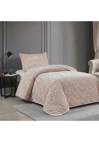 Soft Battaniye Tek Kişilik 180 X 240 Gül Kurusu Yastık Kılıfı Hediyeli