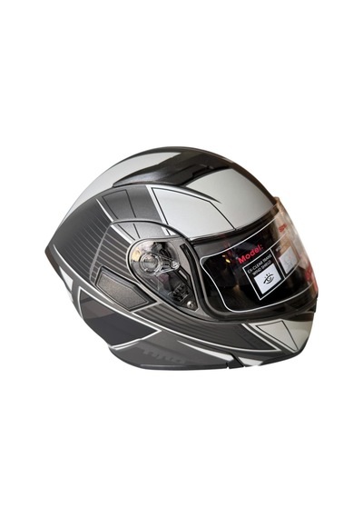 Çene Açılır Kask Mat Siyah Gri E Grey L Jk902