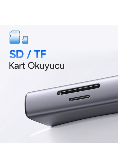 Juo Type-c 7 Portlu 4k 60hz Hdmı Sd Microsd Kart Okuyucu 100w Pd Type-c Ve 2 Usb 3.2 Çoklayıcı Hub Dönüştürücü