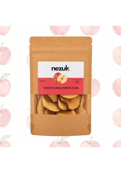 Nezuk Güneş Enerjisi İle Kurutulmuş Doğal Kırmızı Elma 100 G