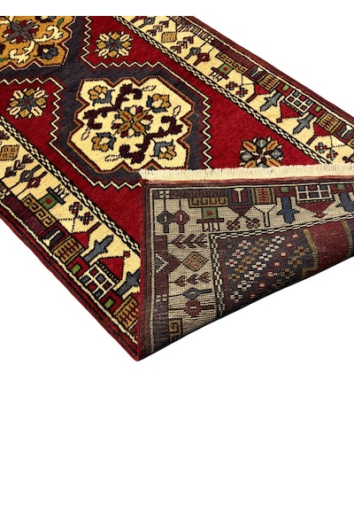 El Dokuma Sıfır Yahyalı Halısı Yolluk 75x345 Kök Boya %100 Yün Halı Renkli