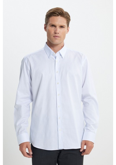 Ac&Co / Altınyıldız Classics Erkek Mavı Beyaz %100 Pamuk Comfort Fit Rahat Kesim Gizli Düğmeli Yaka Kareli Gömlek Ac&Co / Altınyıldız Classics Erkek Mavı Beyaz %100 Pamuk Comfort Fit Rahat Kesim Gizli Düğmeli Yaka Kareli Gömlek