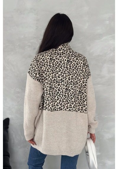 Femelle Kadın Haki Leopar Desen Standart Beden Triko Detaylı Tasarım Oversize Kot Ceket Açık Haki Femelle Kadın Haki Leopar Desen Standart Beden Triko Detaylı Tasarım Oversize Kot Ceket Açık Haki