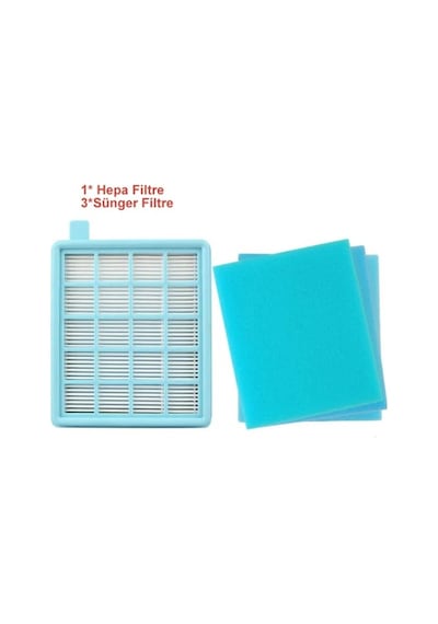 Philips Uyumlu Fc 9323 Powerpro Hepa Filtre Seti + 3 Adet Sünger