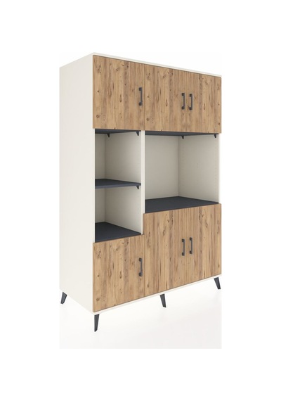 Kronos Dolap 9 Raflı 6 Kapaklı 132x59x195 Aytaşı-çam/antrasit Aytaşı