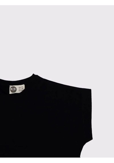 R.g Kız Çocuk Pamuklu Basic Crop T-shirt-15860 Siyah R.g Kız Çocuk Pamuklu Basic Crop T-shirt-15860 Siyah