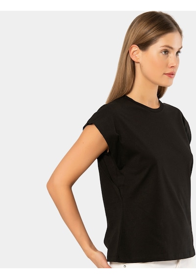Türen Kadın Vatka Görünümlü T-shirt 3401/siyah 001