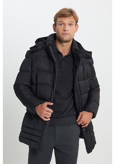 AC&Co / Altınyıldız Classics Erkek Siyah Standart Fit Normal Kesim Çıkma Kapüşonlu Dik Yaka Yan Cepli Kaban Siyah AC&Co / Altınyıldız Classics Erkek Siyah Standart Fit Normal Kesim Çıkma Kapüşonlu Dik Yaka Yan Cepli Kaban Siyah