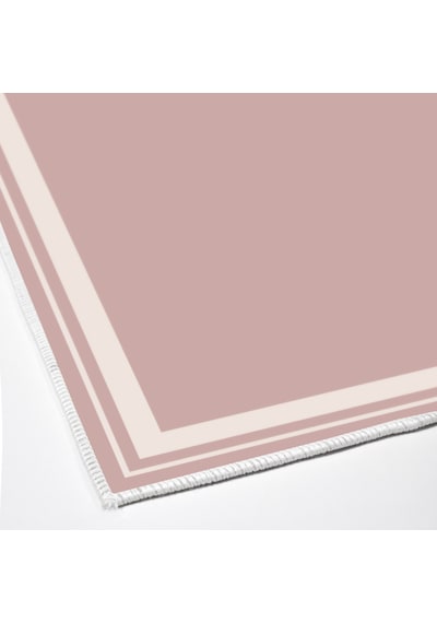 Dijital Kaymaz Yıkanabilir Mutfak Banyo Salon Paspas Halısı Trend Modern Al4007 Pembe