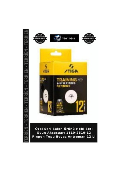 Özel Seri Salon Ürünü Hobi Seti Oyun Aksesuarı 1110-2610-12 Pinpon Topu Beyaz Antreman 12 Li