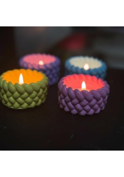 4'lü Renkli Tealight Mumluk Seti Dekoratif Taş Mumluk, Modern Ev Dekoru, Masa & Salon Dekorasyonu İçin Mumluk Se Diğer