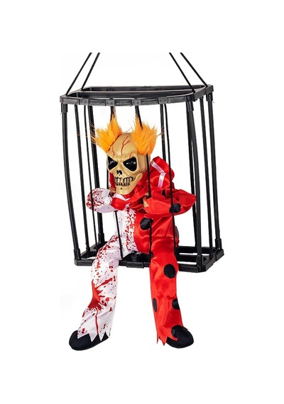 Hareketli Sesli Sensörlü Mahkum Joker İskelet Dekorasyon 22x27 Cm Diğer