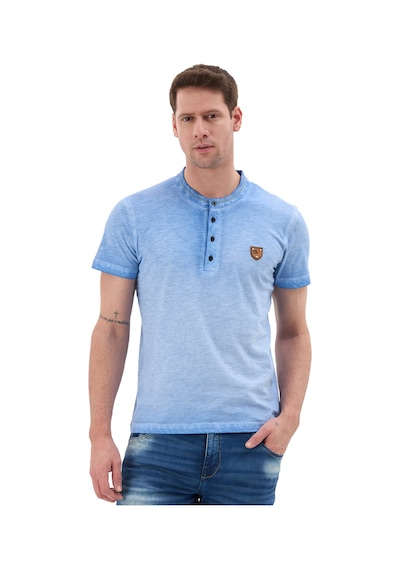 Cipo & Baxx Hakim Yaka Düğmeli Basic Erkek T-shirt Ct835 Mavi