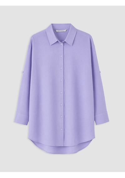 Lcw Everyday Lila %100 Pamuklu Kadın Gömlek Tunik