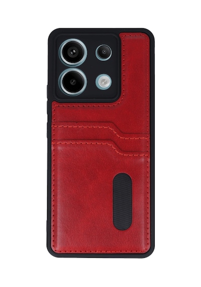 Redmi Note 13 Pro 4g Kılıf Sara Kartvizitli Deri Kılıf - Kırmızı Bzsxx00 1