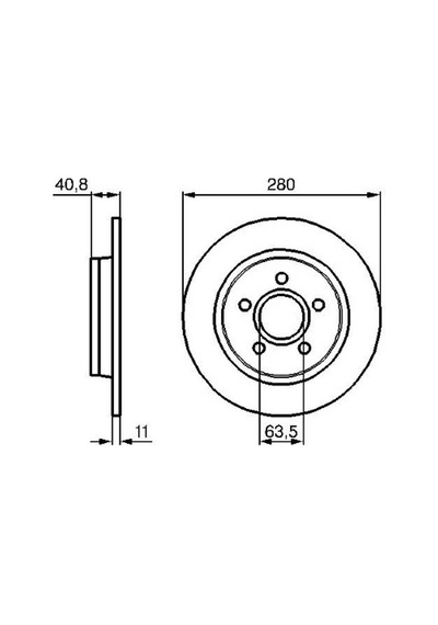 Volvo V40 1.6 D2 2012-2015 Bosch Arka Disk 280mm 2 Adet