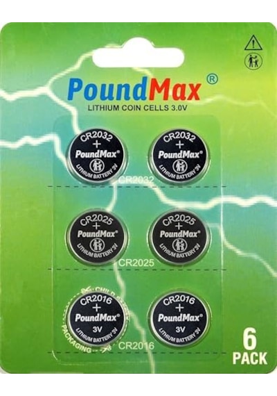 Poundmax Süper Karışık Cr2032 Cr2025 Cr2016 3 V Lityum Düğme Pil 6&apos Lı Paket
