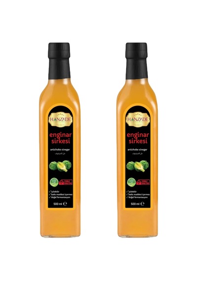 Enginar Sirkesi 500 Ml X 2 Adet Doğal Fermantasyon İçilebilir Katkısız Cam Şişe