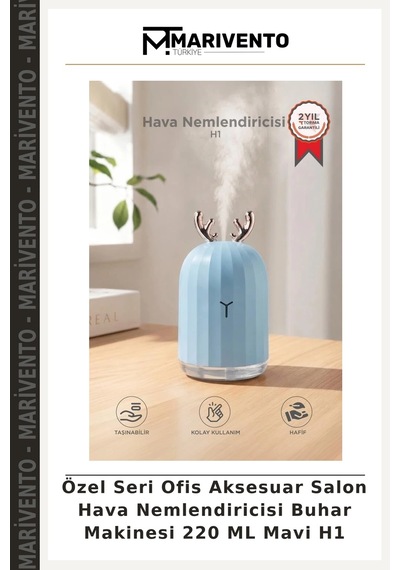 Özel Seri Ofis Aksesuar Salon Hava Nemlendiricisi Buhar Makinesi 220 Ml Mavi H1