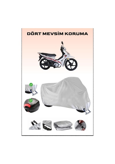 Kuba Reiz 50 İçin Arka Çanta Ve Kilit Uyumlu Gri Motosiklet Branda, Güvenli