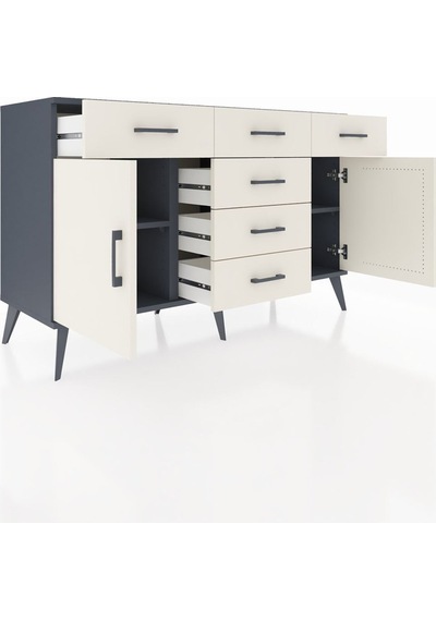 Hyperion Konsol 2 Raflı 6 Çekmeceli 2 Kapaklı 132x44x83 Antrasit-aytaşı Aytaşı Hyperion Konsol 2 Raflı 6 Çekmeceli 2 Kapaklı 132x44x83 Antrasit-aytaşı Aytaşı