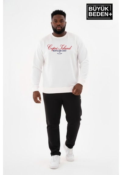 Süperlife Erkek Büyük Beden Capri Island Baskılı Bisiklet Yaka İnce Sweatshirt Spr26bsw956-14 Ekru Süperlife Erkek Büyük Beden Capri Island Baskılı Bisiklet Yaka İnce Sweatshirt Spr26bsw956-14 Ekru