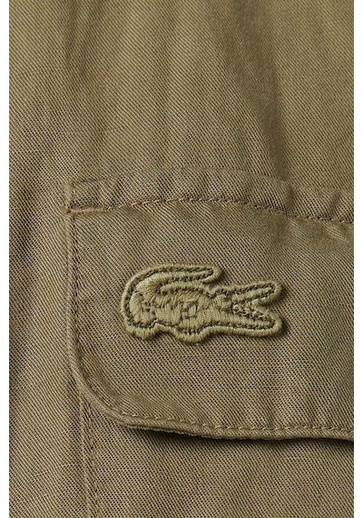 Lacoste Kadın Flare Fit Kısa Kollu Gömlek Yaka Elbise Şort Etek Haki
