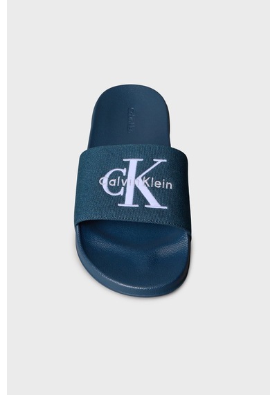 Erkek Calvin Klein Logolu Şık Görünüşlü Rahat Tabanlı Gündelik Kullanıma Uygun Mavi Terlik Ym0ym01393 Baı