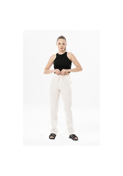 Eliş Şile Bezi Şile Bezi Çift Cepli Unisex Yazlık Pantolon Krem Krm-krem Krem