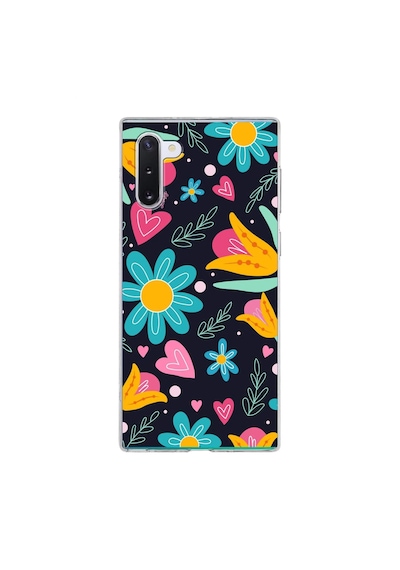 Samsung Galaxy Note 10 İle Uyumlu 1mm Slim Fit Retro Colors 1 Baskılı Şeffaf Kılıf Şeffaf