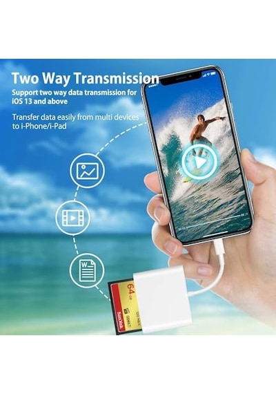 Tip C Kart Okuyucu 3in1, Cf Tf Sd Card Reader Apple Uyumlu iPad İle Uyumlu, Sd Kart Adaptörü, Hafıza Kartı Okuyuc