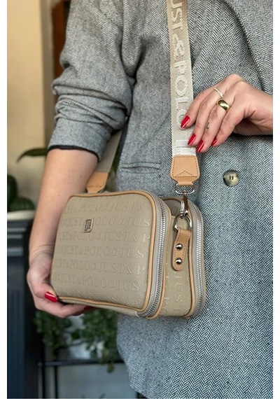 Just Polo Kadın Günlük Kullanıma Uygun Şık Omuz Çantası Ve Cüzdanı Kombin Shopper Kum