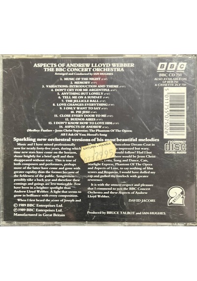 Müzik Cd Sidir - Plak Değildir Cd Aspects Of Anrew Lloyd Webber