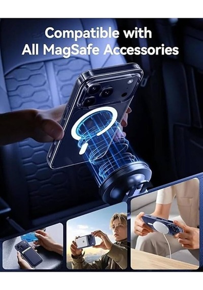 Apple iPhone 17 Pro Max Uyumlu Magsafe Destekli Darbeye Dayanaklı Şeffaf Kılıf
