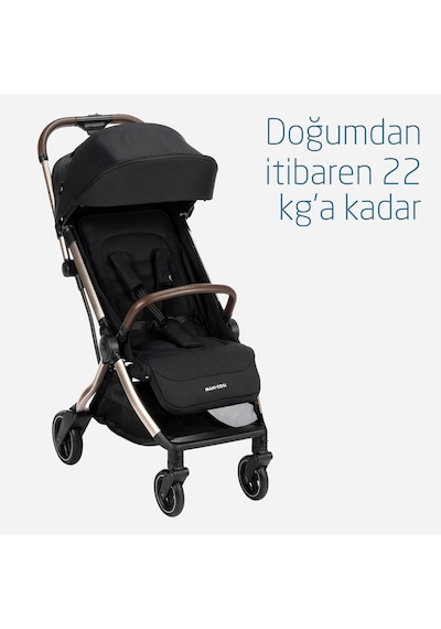 Maxi-Cosi Eva Otomatik Katlanan Kompakt Bebek Arabası Essential Black Champagne