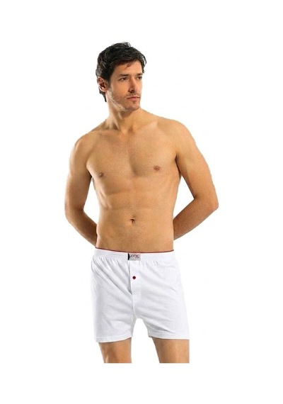 6 Adet Anıt Erkek Büyük Beden Pamuklu Penye Boxer 1278 Beyaz
