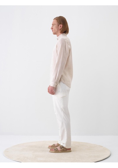 Xint Naturel %100 Keten Regular Fit Gömlek 700963 Beyaz