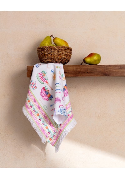 Madame Coco Cute Baskılı Mutfak Havlusu Hvlu0000000142 40x60cm-beyaz/pembe