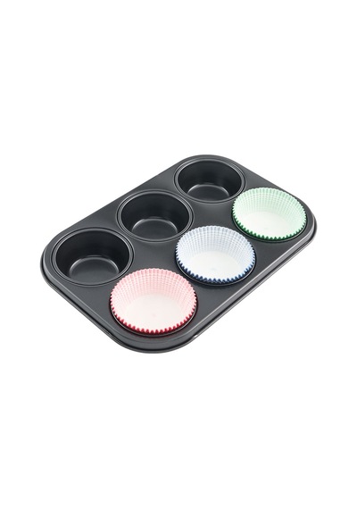 Guardini Gardenia Muffin 6'lı Kek Kalıbı 27x18,5 Renkli