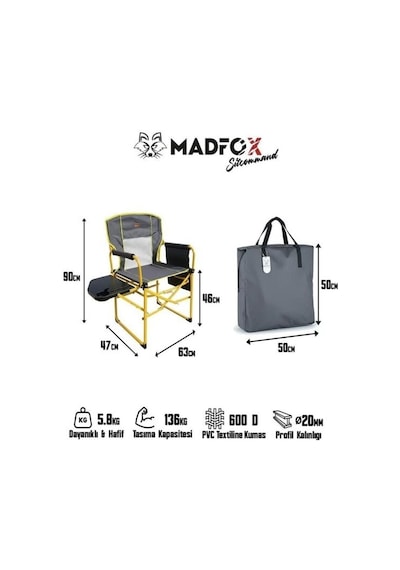 Madfox Sitcommand G92 Katlanır Kamp Koltuğu Sarı