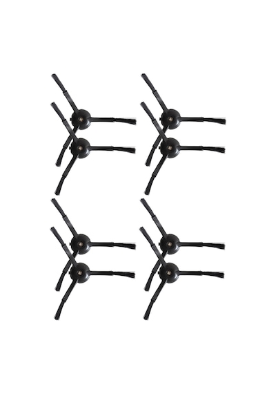 Roborock Qrevo Pro Uyumlu 8 Adet Siyah Yan Fırça