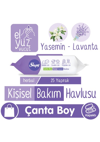 Sleepy Herbal Kişisel Bakım Havlusu Çanta Boy 25 Yaprak Tekli