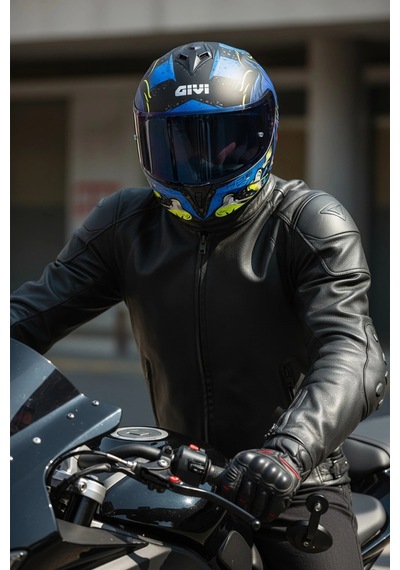 Gıvı 50.x Wıld Mat Mavi  1 Renkli 1 Şeffaf Vizörlü Motosiklet Kask Lacivert Vizör + Şeffaf