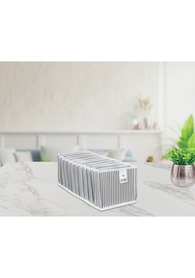2 Adet Akordiyon Çekmece Ve Dolap Içi Düzenleyici Organizeri Medium Kumaş 60 X 100 Gri Diğer